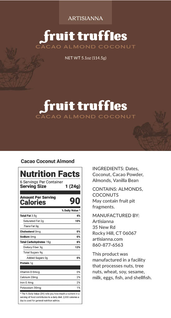 Cacao Almond Coconut Fruit Truffle