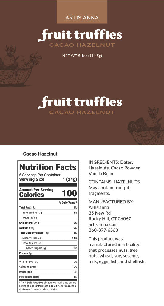 Cacao Hazelnut Fruit Truffle