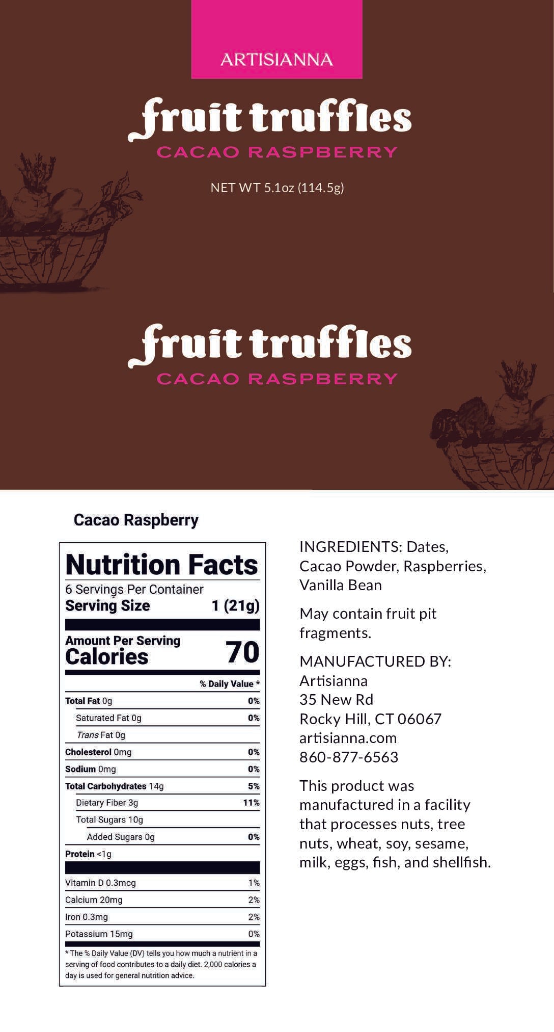 Cacao Raspberry Fruit Truffle